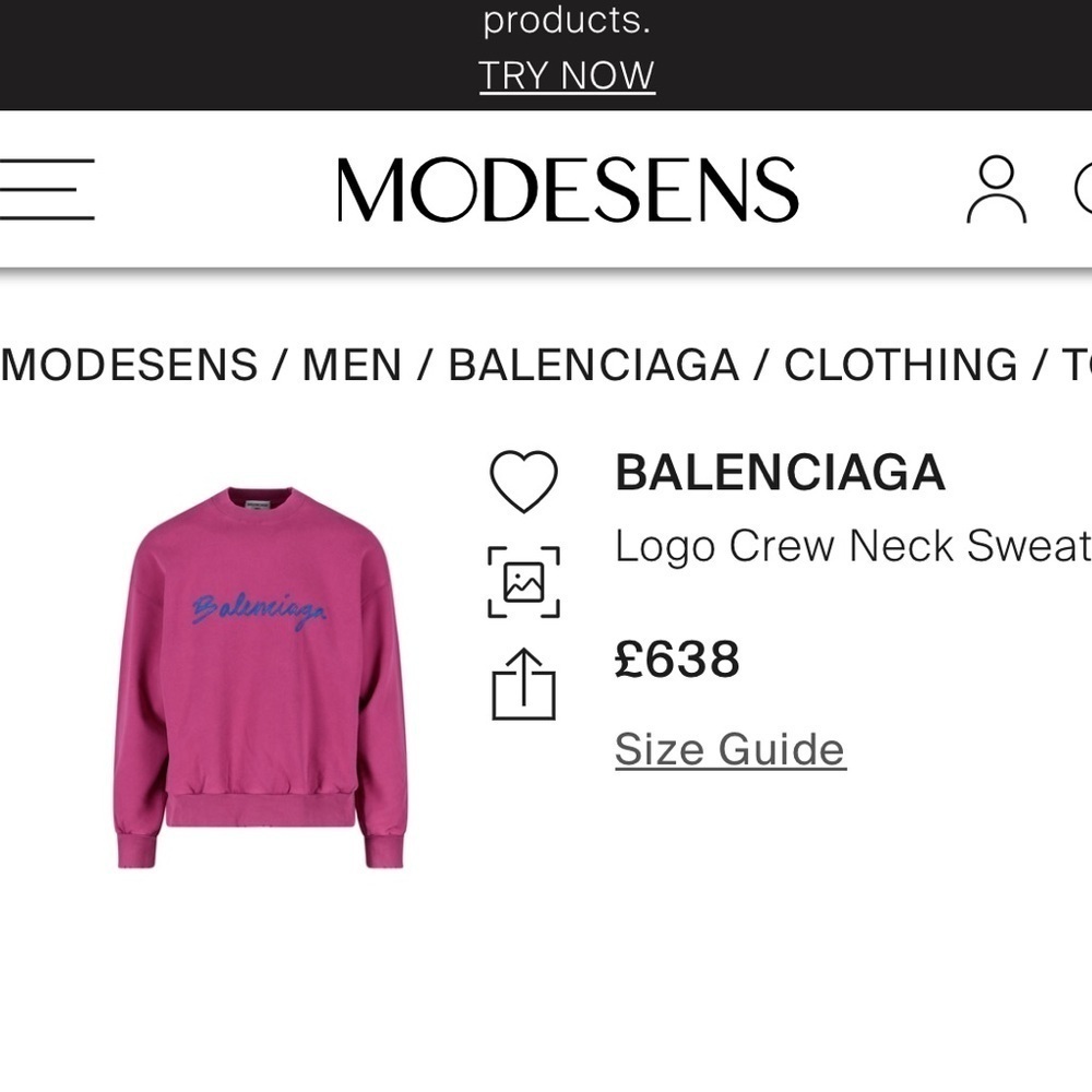 Balenciaga Ladies Dark Fuchsia Brushstroke Logo Print Sweatshirt - Picture 16 of 16